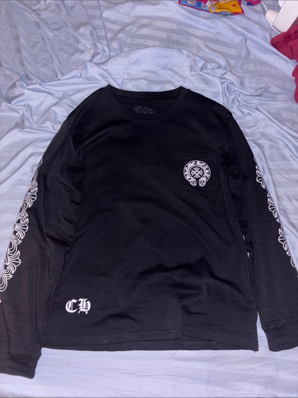 Chrome Hearts Black Crewneck Long-Sleeve Graphic Sweater